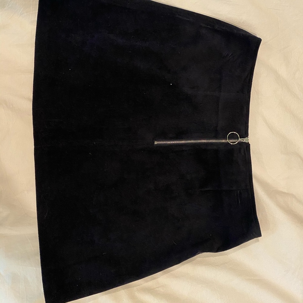 Navy suede skirt